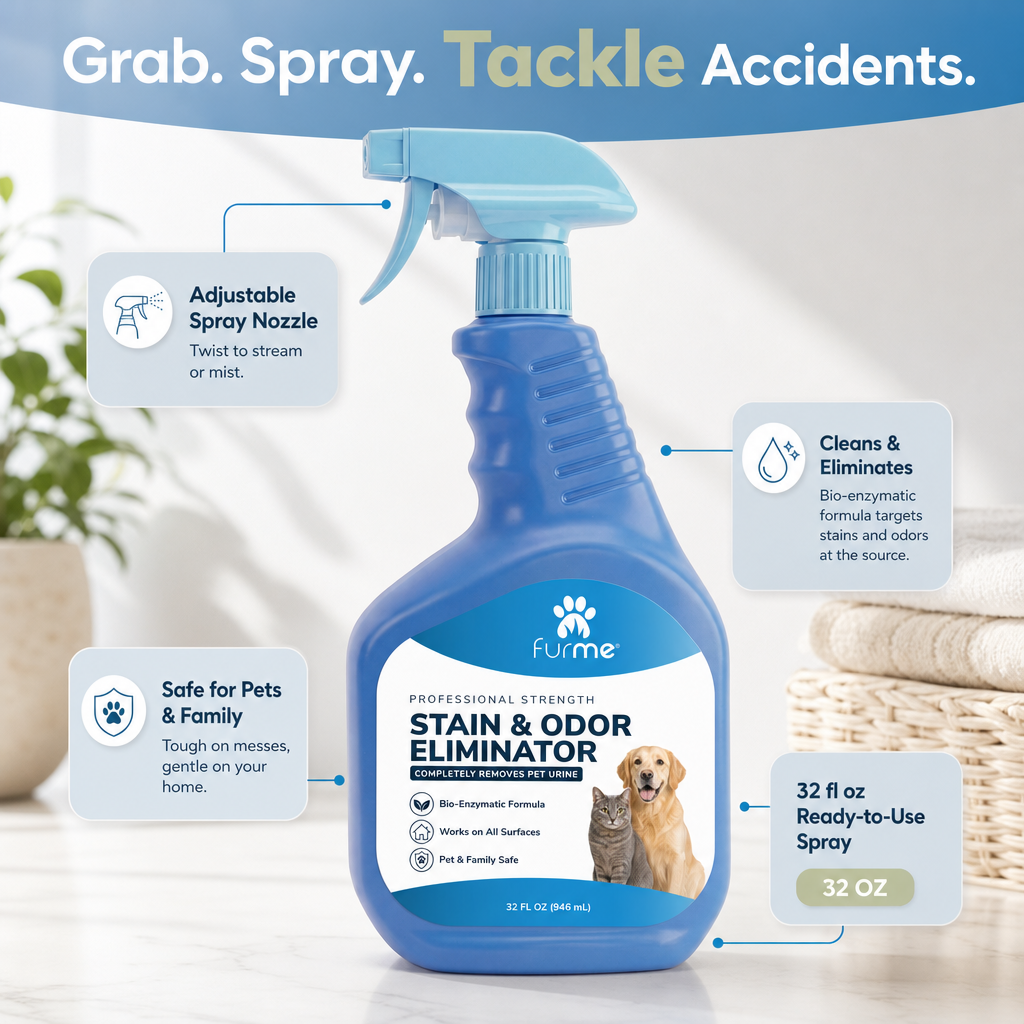 furMe Stain & Odor Eliminator - Professional Formula - 32 oz Bottle