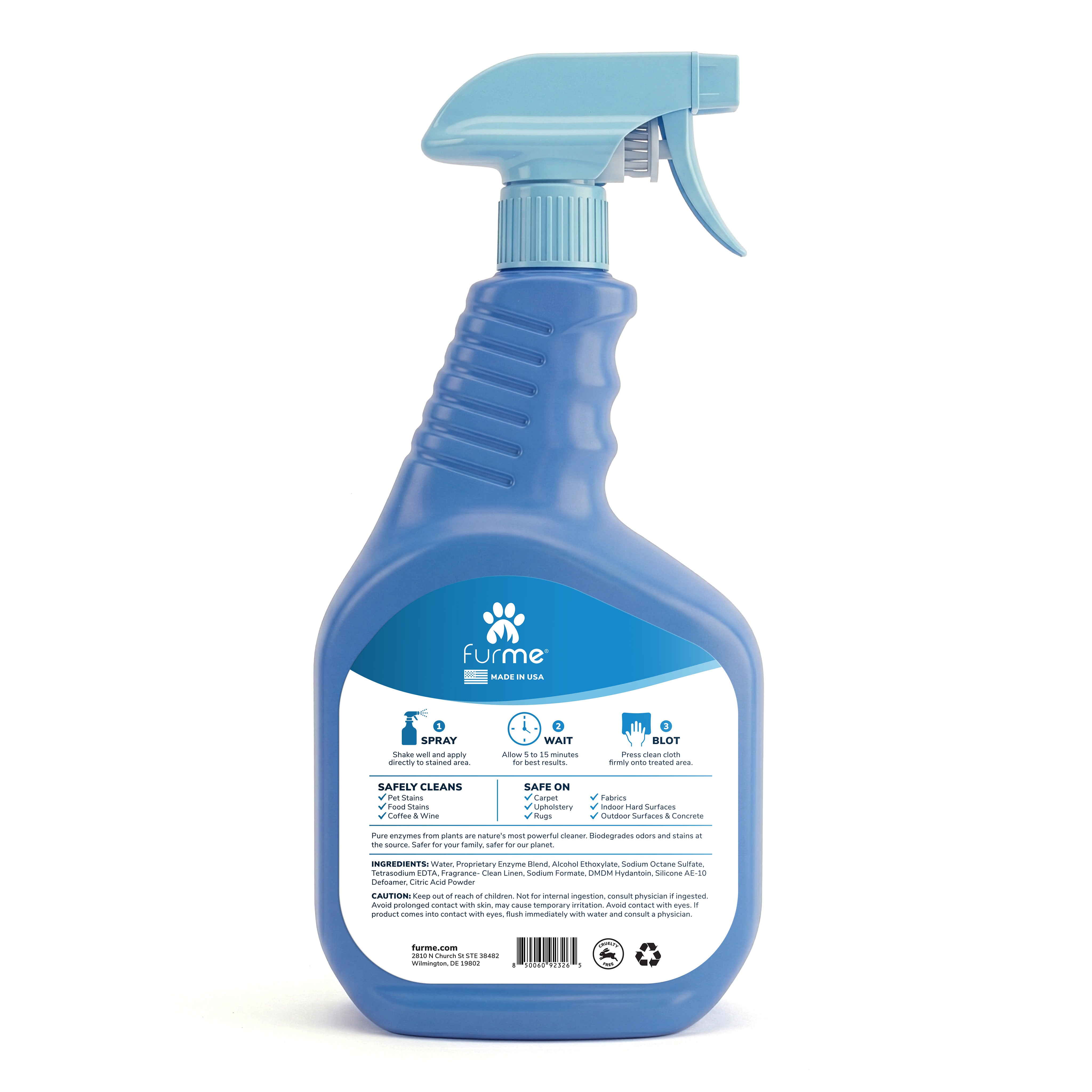furMe Stain & Odor Eliminator - Professional Formula - 32 oz Bottle